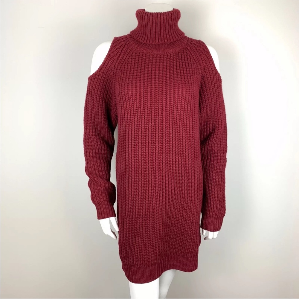 Francesca’s Noella Cold Shoulder Sweater Dress